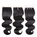Brazilian human hair bundles with closure in black