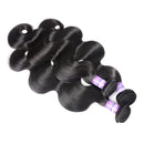 Brazilian human hair bundles with closure in black